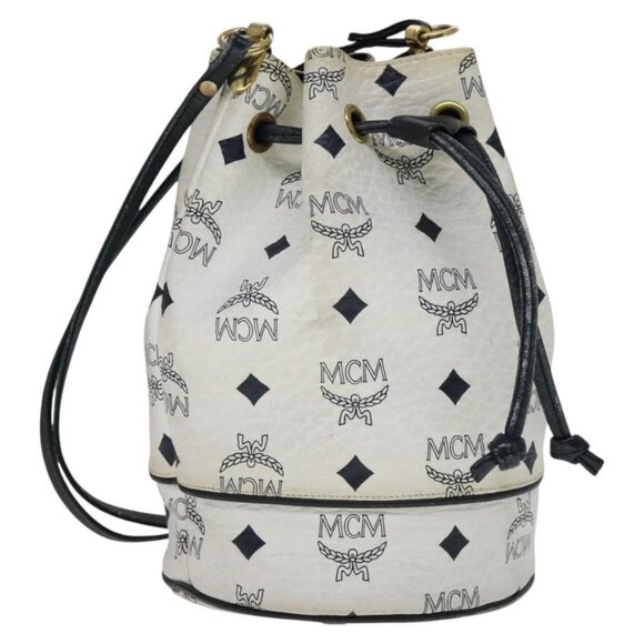 MCM Handbags - Authentic MCM Vicetos Logogram Shoulder Bag PVC Leather White